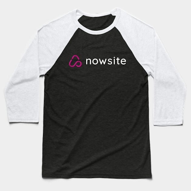 nowsite white letters Baseball T-Shirt by Nowsite 